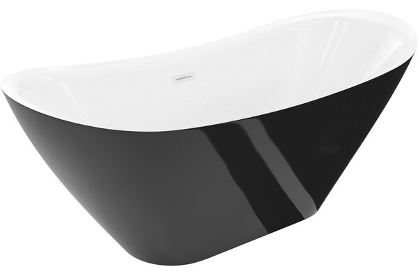 Mexen Lotos, cadă de sine stătătoare 140 x 75 cm, alb/negru, preaplin alb, 52051407775-20