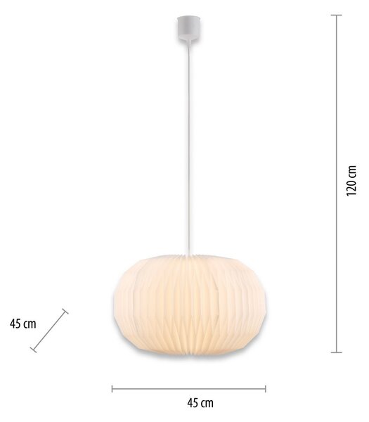 JUST LIGHT. GmbH Lampă suspendată Papel, albă, reglabil, Alb, Camera de zi / sufragerie, Plastic, Scandinavă