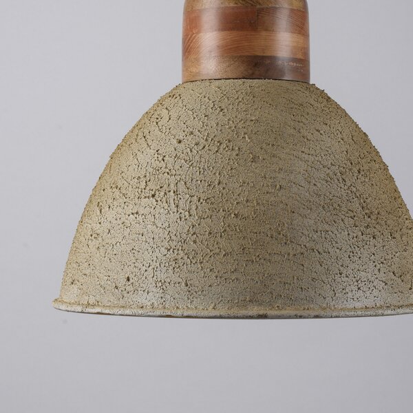 JUST LIGHT. GmbH Lampă suspendată Samia, lemn de mango, bej texturat, reglabil, Bej, Camera de zi / sufragerie, Metal, Design industrial