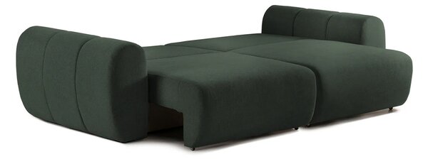 Canapea Extensibilă 3 locuri VERSA, cu 2 lăzi depozitare, 260x110x85 cm, Verde-Inchis-Loft