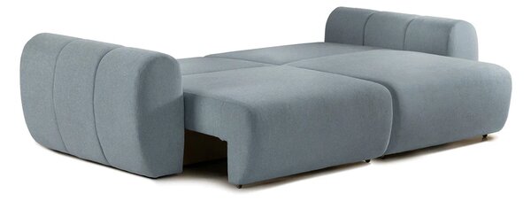 Canapea Extensibilă 3 locuri VERSA, cu 2 lăzi depozitare, 260x110x85 cm, Albastru-Loft