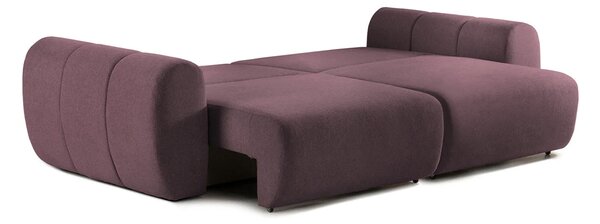 Canapea Extensibilă 3 locuri VERSA, cu 2 lăzi depozitare, 260x110x85 cm, Violet-Loft