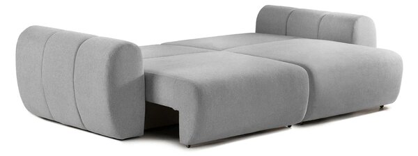 Canapea Extensibilă 3 locuri VERSA, cu 2 lăzi depozitare, 260x110x85 cm, Gri-Deschis-Loft