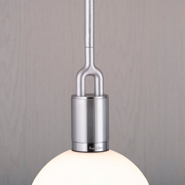 Buster + Punch Forked Pendulum Ø 20 cm oțel/opal, reglabil, Alb, Camera de zi / sufragerie, Metal, Suspensie cu flacără unică