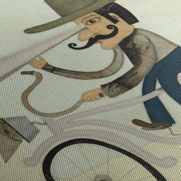 Tablou - Astronom pe bicicletă (cu ceas) (90x30 cm)