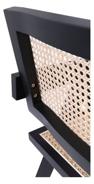 Scaun din lemn Stella Dark, ratan