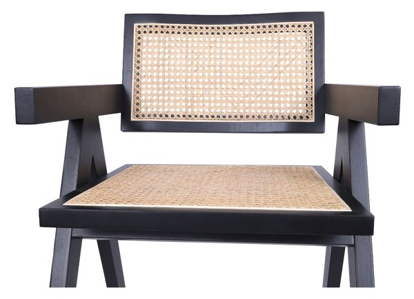 Scaun din lemn Stella Dark, ratan