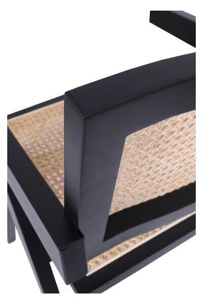 Scaun din lemn Stella Dark, ratan