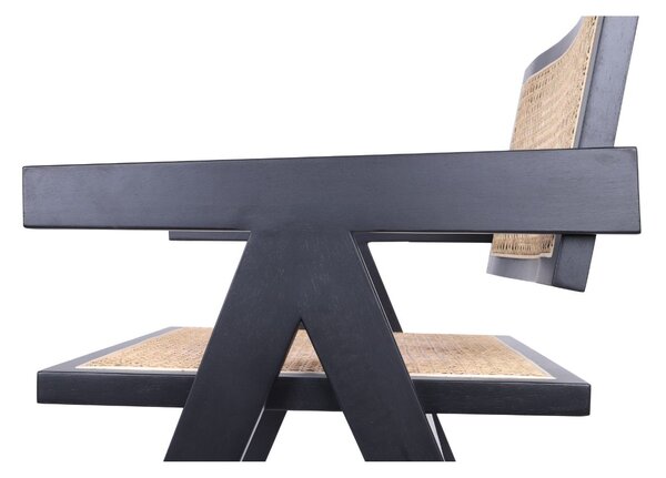 Scaun din lemn Stella Dark, ratan
