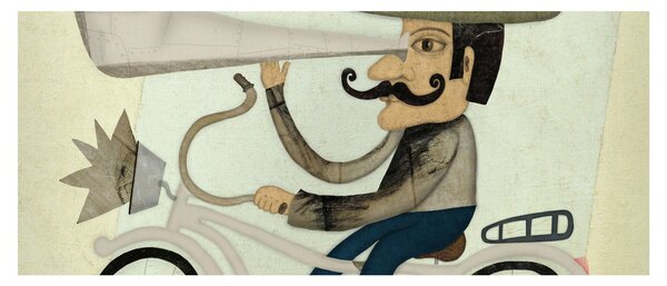 Tablou - Astronom pe bicicletă (120x50 cm)
