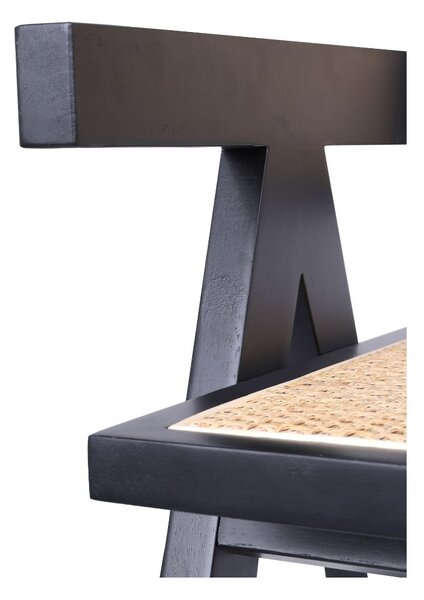 Scaun din lemn Stella Dark, ratan