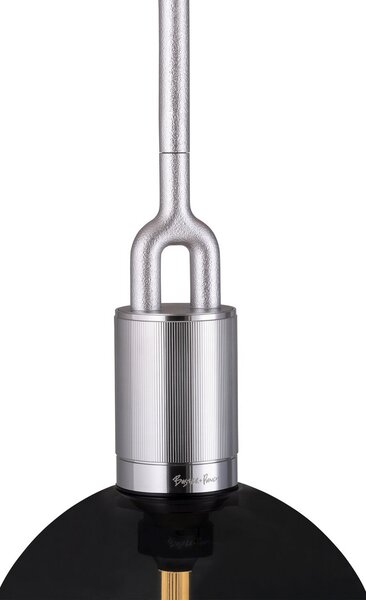 Buster + Punch Forked Pendulum Ø 20cm oțel/fumul, reglabil, Gri, Camera de zi / sufragerie, Metal