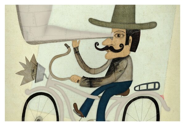 Tablou - Astronom pe bicicletă (90x60 cm)