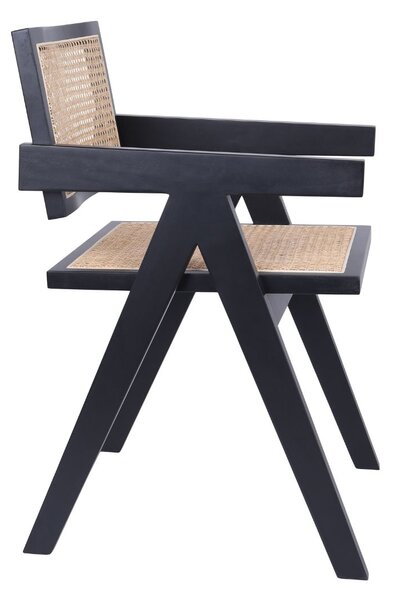 Scaun din lemn Stella Dark, ratan