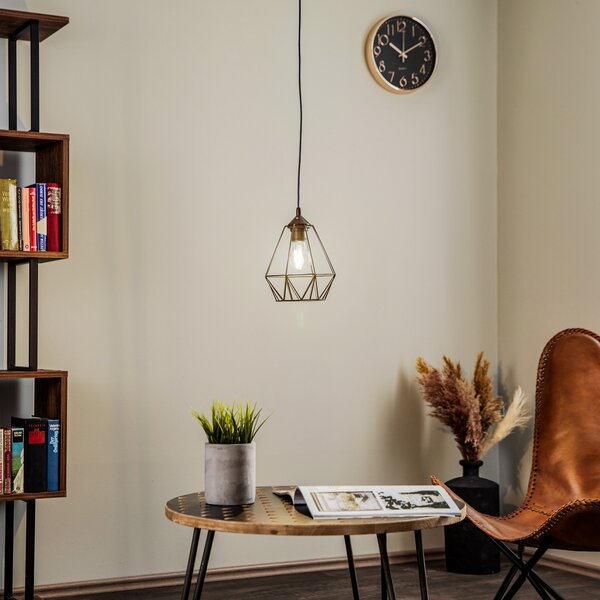 Luminex Lampă suspendată Jin, negru, 1 bec, reglabil, Negru, Camera de zi / sufragerie, Metal, Modern