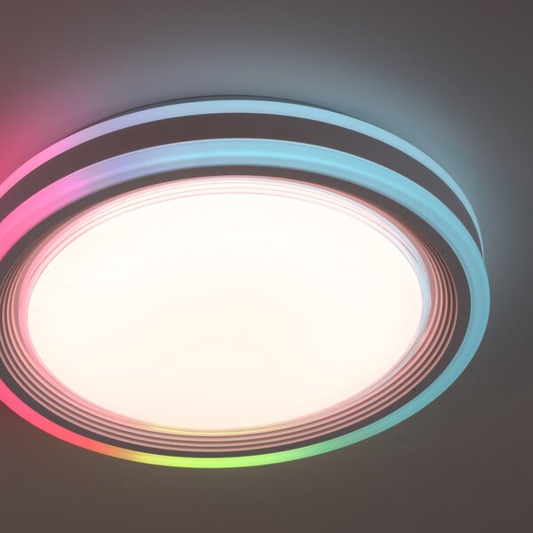 JUST LIGHT. GmbH Plafonieră cu LED-uri Sferic, CCT, RGB, Ø 40cm, reglabil, Alb, Camera de zi / sufragerie, Plastic, Modern