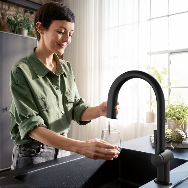 Hansgrohe Aqittura M91 baterie de bucatarie cu filtru pe picior negru 76800670