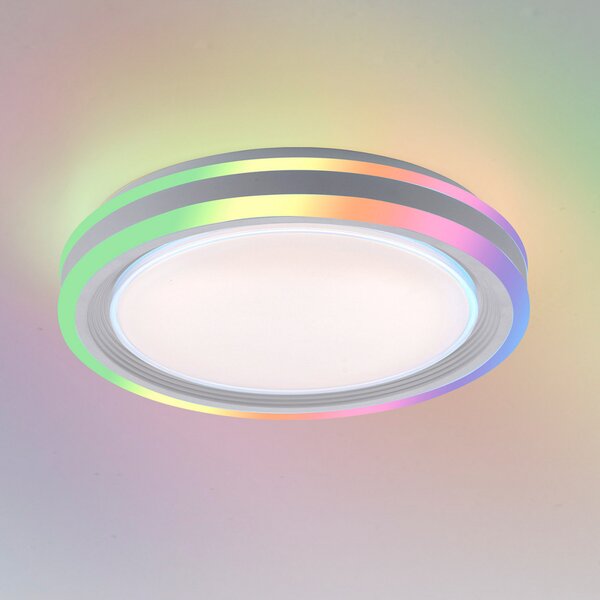 JUST LIGHT. GmbH Plafonieră cu LED-uri Sferic, CCT, RGB, Ø 40cm, reglabil, Alb, Camera de zi / sufragerie, Plastic, Modern