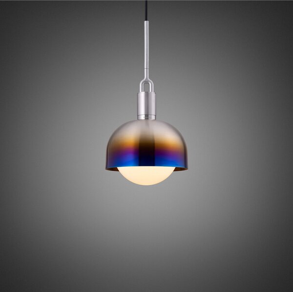 Buster + Punch Oțel cu furculiță arsă/ sticlă opală Ø 25cm, reglabil, Multicolor, Camera de zi / sufragerie, Metal