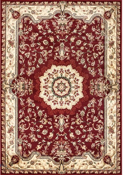 Covor Sufragerie, Model Lotos 1520 210, Dreptunghiulra, Rosu Grena Rosu, Dreptunghi, 60x110