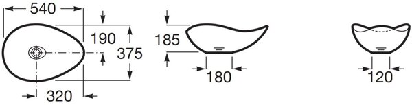 Roca Ohtake lavoar 54x37.5 cm de blat alb mat A327A13620