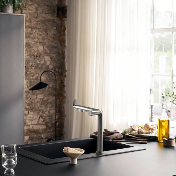 Hansgrohe Aqittura M91 baterie de bucatarie cu filtru pe picior oţel inoxidabil 76802800