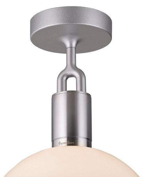 Buster + Punch cu furculiță Oțel / sticlă opalină Ø 20cm, reglabil, Alb, Camera de zi / sufragerie, Metal