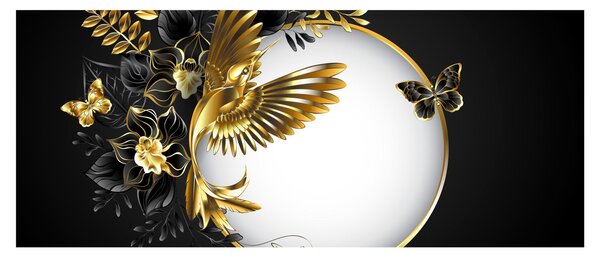 Tablou - Bile cu motive aurii (120x50 cm)