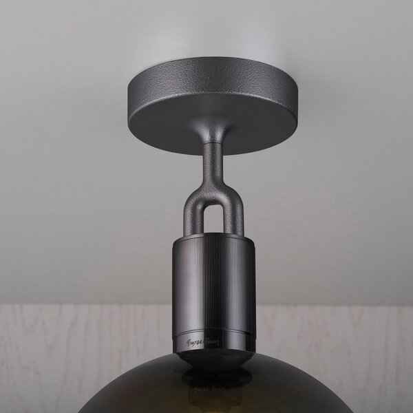 Buster + Punch Forked Gunmetal/glass smoked Ø 20cm, reglabil, Gri, Camera de zi / sufragerie, Metal