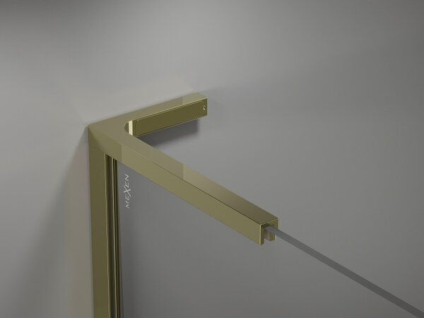 Mexen, Paravan de duș Mexen Kioto-X L 50 x 200 cm, transparent 10 mm, auriu - 800-050-107-50-00-X