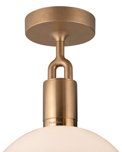 Buster + Punch cu furculiță alamă / sticlă opalină Ø 29cm, reglabil, Auriu / Alamă, Camera de zi / sufragerie, Metal