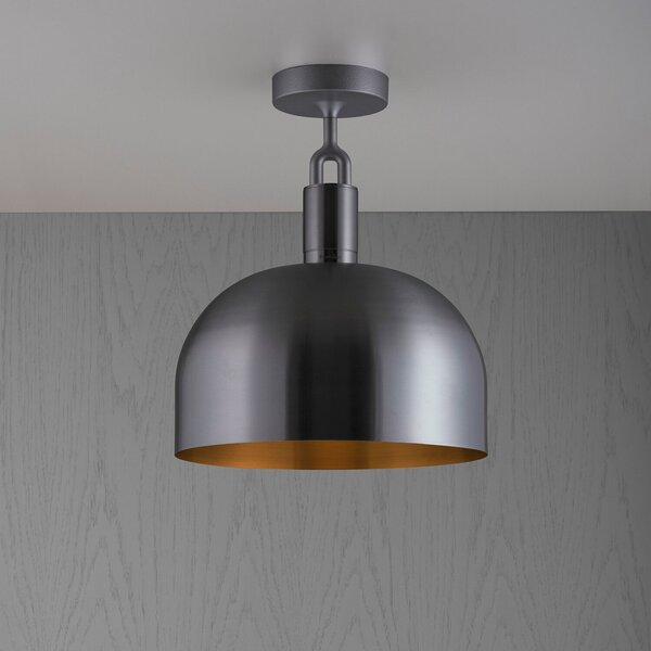 Buster + Punch cu furculiță pentru tavan din oțel Gunmetal Ø 34 cm, reglabil, Metalic, Camera de zi / sufragerie, Metal