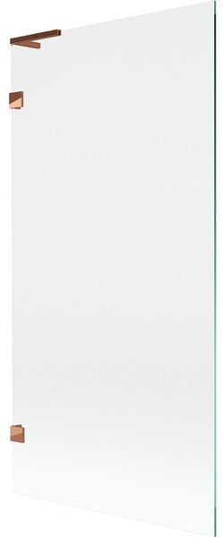 Mexen, Paravan de baie Mexen Lunar L cu 1 aripă 90 x 150 cm, transparent, auriu roz - 897L-090-000-60-00