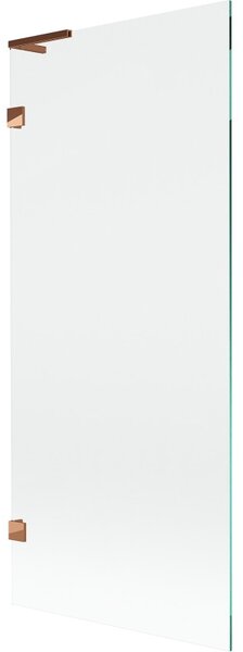 Mexen, Paravan de baie Mexen Lunar L cu 1 aripă 80 x 150 cm, transparent, auriu roz - 897L-080-000-60-00