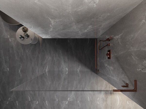 Mexen, Paravan de duș Mexen Lunar L dreapta 60 x 200 cm, transparent 8 mm, auriu roz - 830L-060-000-60-00-P