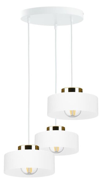 Lustră suspendată pe cablu IGNIA, 3xE27/60W/230V, alb/auriu