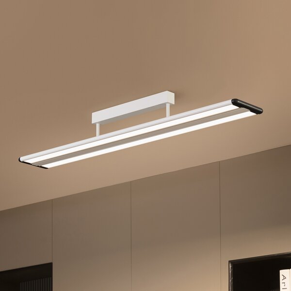 PRIOS Prios Yuela plafonieră LED, DALI, 120 cm, argintiu, reglabil, Metalic, Studiu / Birou, Metal, Modern