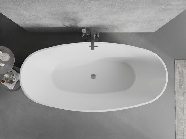 Mexen Lira, cadă de baie independentă, model, 170 x 80 cm, alb-negru, preaplin negru mat, 52831708075-70