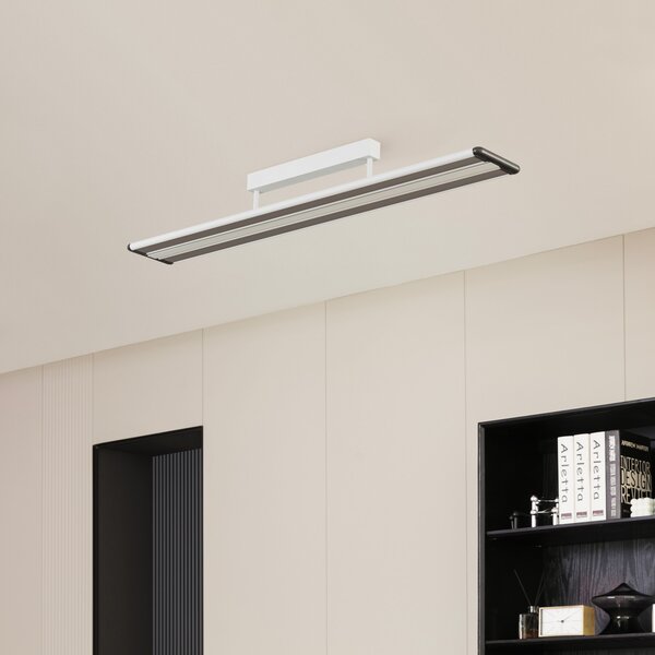 PRIOS Prios Yuela plafonieră LED, DALI, 120 cm, alb, reglabil, Alb, Studiu / Birou, Metal, Modern