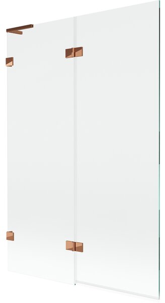 Mexen Lunar L, paravan de cadă cu 2 aripi, stânga, 120 x 150 cm, sticlă transparentă, auriu-roz, 897L-120-100-60-00-L