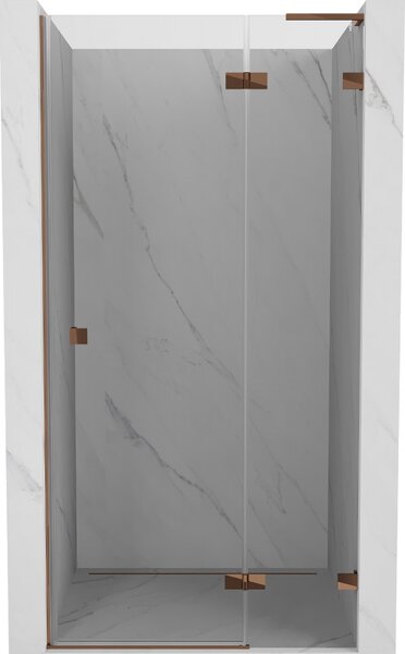 Mexen Lunar L, ușă de duș cu balamale dreapta 70 cm, sticlă transparentă de 8 mm, profil auriu-roz, 834L-070-000-60-00-P