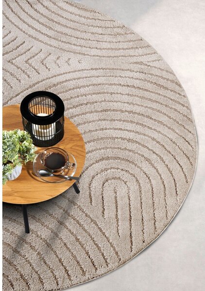 Covor bej rotund ø 160 cm Panglao New York Taupe – Elle Decoration