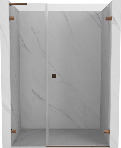 Mexen Lunar-B, ușă de duș cu balamale L dreapta 110 cm, sticlă transparentă de 8 mm, profil auriu roz, 832SL-110-050-60-00-P