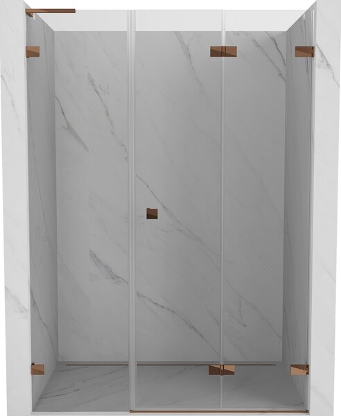 Mexen Lunar-F, ușă de duș pliabilă stânga, 115 cm, sticlă transparentă de 8 mm, profil auriu-roz, 836SL-115-050-60-00-P