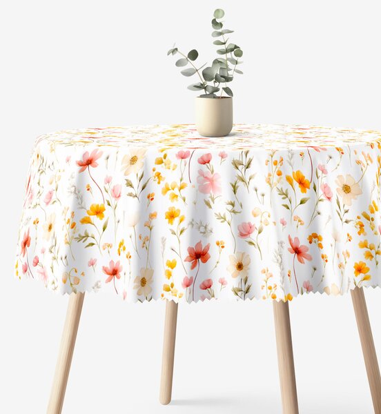 Goldea față de masă teflonată - paradisul florilor - rotundă Ø 160 cm