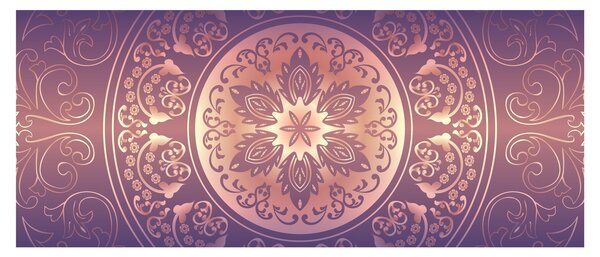 Tablou - Mandala pe gradient violet (120x50 cm)