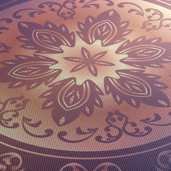 Tablou - Mandala pe gradient violet (cu ceas) (90x30 cm)