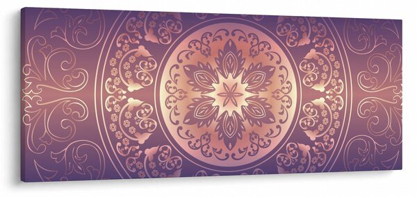 Tablou - Mandala pe gradient violet (120x50 cm)