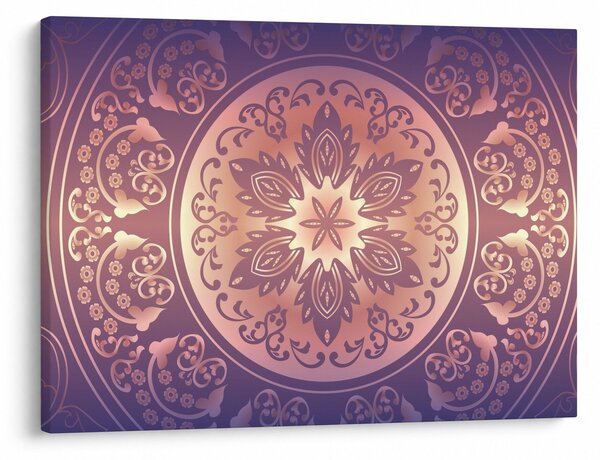 Tablou - Mandala pe gradient violet (70x50 cm)