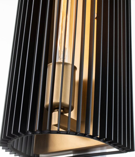 Quintiesse Linara aplică, negru/alamă, o sursă, reglabil, Negru, Camera de zi / sufragerie, Metal